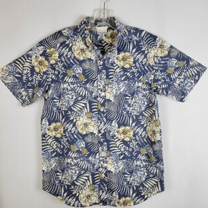 Columbia Mens Small Regular Fit Short Sleeve Button Down Tropical Floral Shirt